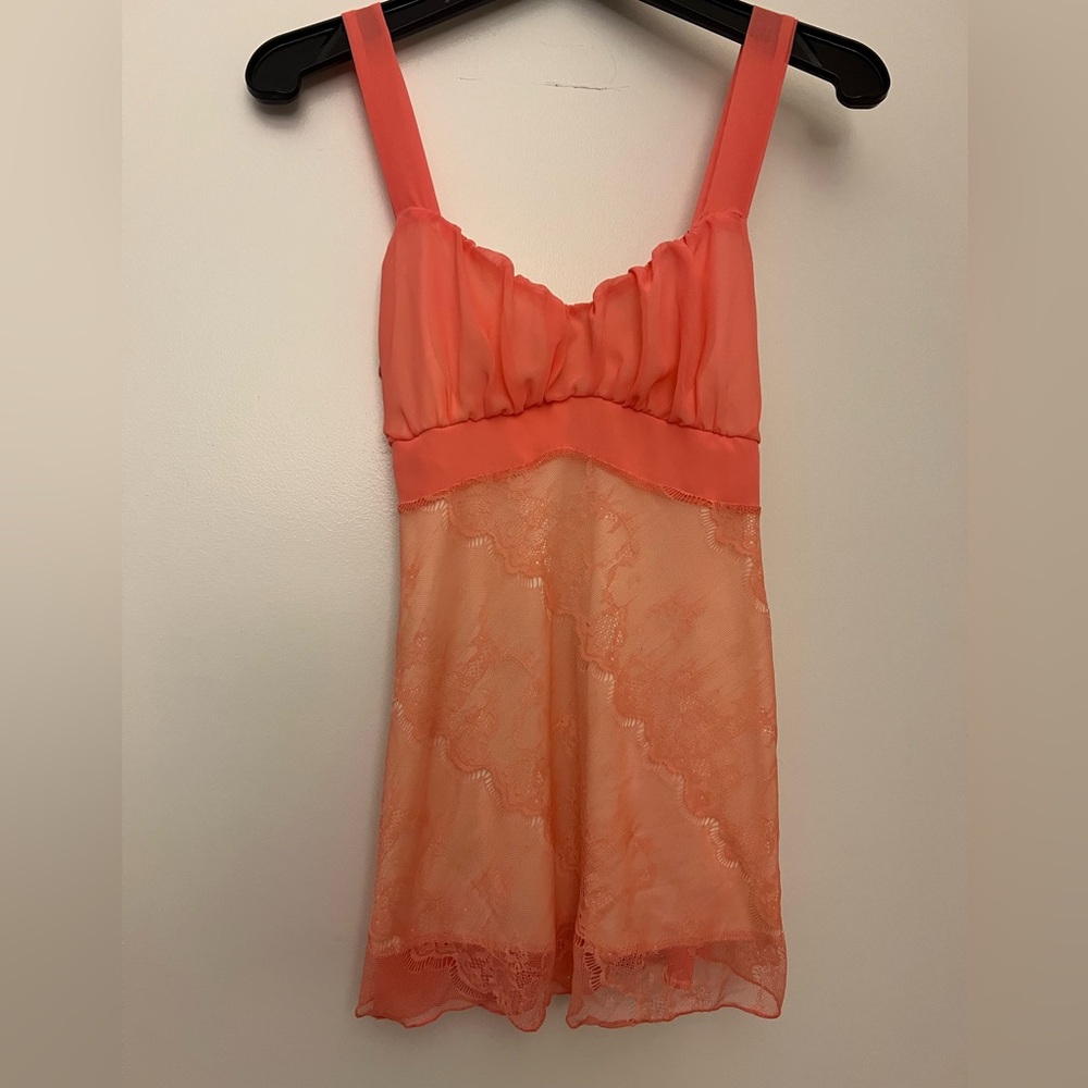 Charlotte Russe Small Coral Peach Lace Summer Top